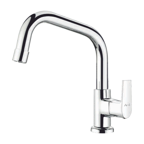 Shinia Sink Cock With Extended Swinging Spout Table Mounted Aris