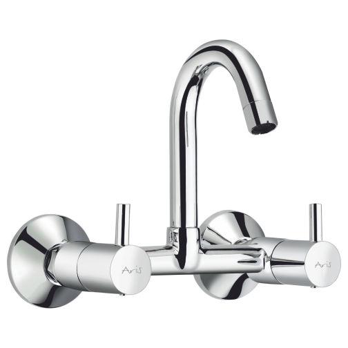 Mini Florentine Sink Mixer With Regular Swinging Spout Wall Mounted