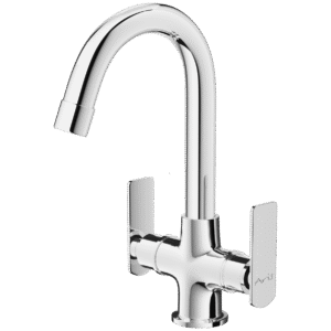Central Hole Basin Mixer With 450 mm Braided Hoses