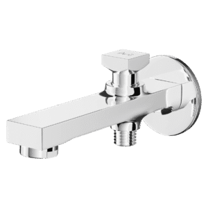 Bath Tub Spout With Button Attachment Of Telephonic Shower