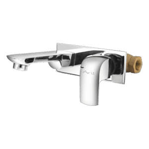 Exposed Part Kit Of Single Lever Basin Mixer (Wall mounted) With Basin Spout, Glassi And Adjustable Wall Flange