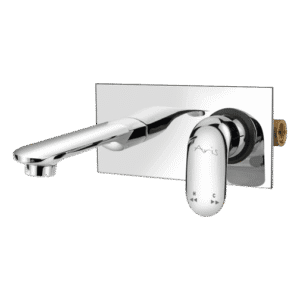 Exposed Part Kit Of Single Basin Mixer (Wall Mounted) With Basin Spout Glassi And Adjustable Wall Flange (Suitable For ALD-9873)