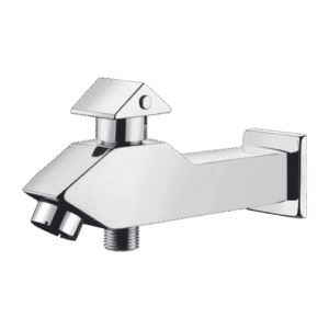 Spout With Button Attachment Of Telephone Shower