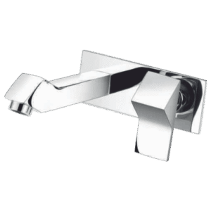 Exposed Part Kit Of Single Lever Basin Mixer(Wall Mounted) With Basin Spout Glassi And Adjustable Wall Flange