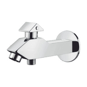 Spout With Button Attachment Of Telephone Shower