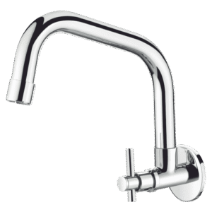 Sink Cock With Extended Swinging Spout (Wall Mounted)