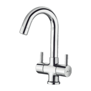 Central Hole Basin Mixer With 450mm Braided Hoses