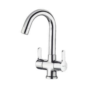 Central Hole Basin Mixer with 450mm Braided Hoses