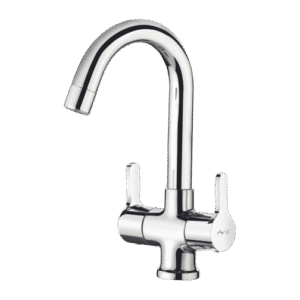 Central Hole Basin Mixer With 450 mm Braided Hoses