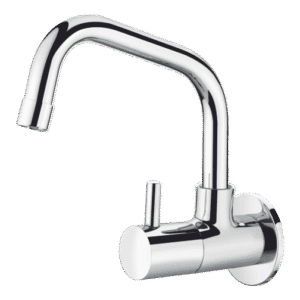 Sink Cock With Extended Swinging Spout (Wall Mounted)
