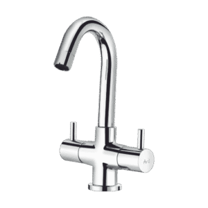 Central Hole Basin Mixer With 450 mm Braided Hoses