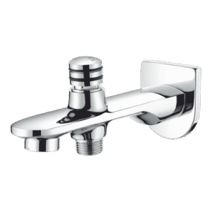 Spout With Button Attachment Of Telephone Shower