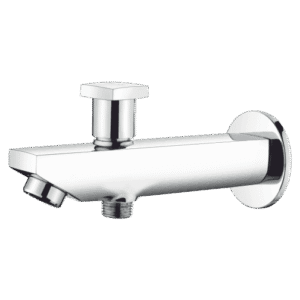 Spout With Button Attachment Of Telephone Shower