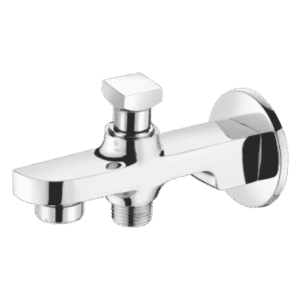 Bath Tub Spout With Button Attachment Of Telephone Shower