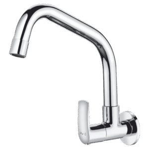 Sink Cock With Extended Swinging Spout (Wall Mounted)