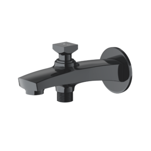 Bath Tub Spout with Button Attachment of Telephone Shower