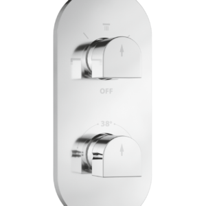 Exposed Part Kit Of Aqua Control Thermostatic Diverter Consisting of Operating Levers, Wall Flange & Sleeves